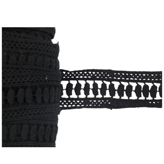 Κυπούρ δαντέλα μαύρη 4cm ()