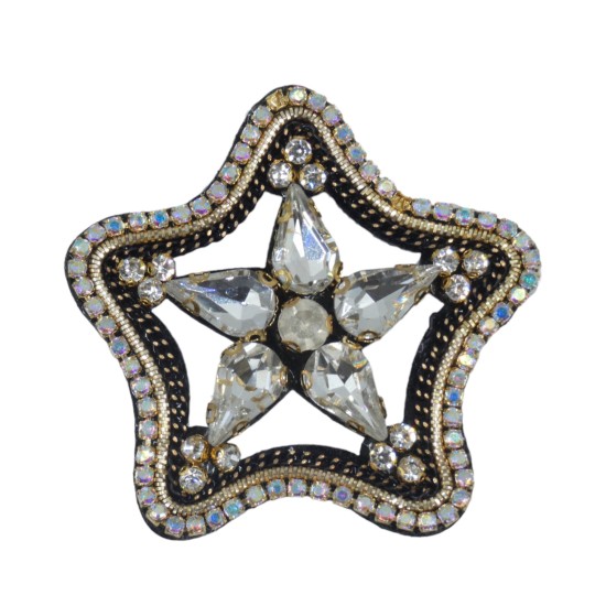 Μοτίφ αστέρι με πέτρες στρας 5cm  ()