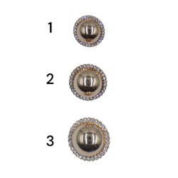 Μεταλλικό κουμπί χρυσό τύπου μπουλ με στρας