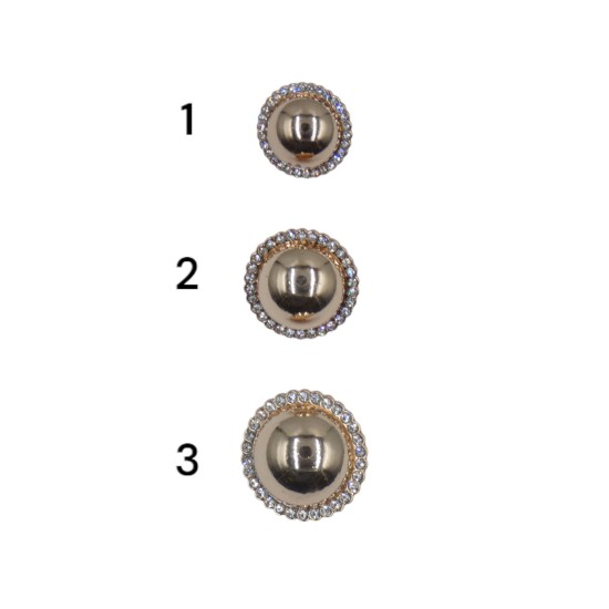 Μεταλλικό κουμπί χρυσό τύπου μπουλ με στρας ()