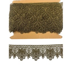 Δαντέλα Λασέ Μηχανής Χρυσό Σκούρο 8 cm