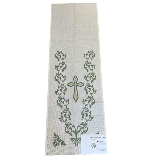 Προσκυνητάρι σε χρώμα πράσινο 1,50 x 0,50 m Ανθέμιο (Λευκό - Ασημί Κνωσός) ()