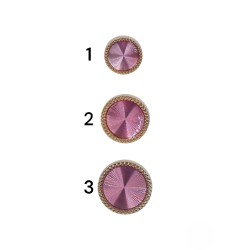 Μεταλλικό κουμπί χρυσό με ροζ