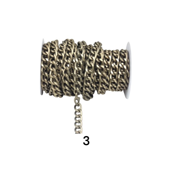 Aλυσίδα αλουμινίου σε μαύρο και χακί 13 mm (108833)