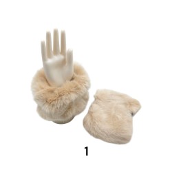 Μανσέτες με ακρυλική γούνα ελαστικές σε 6 χρώματα