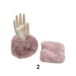 Μανσέτες με ακρυλική γούνα ελαστικές σε 6 χρώματα