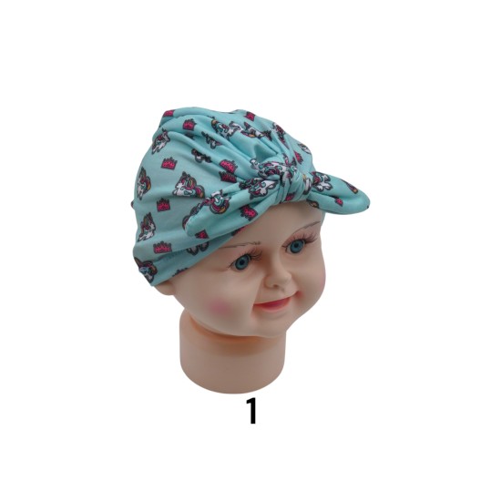 Παιδικά τυρμπάν με σχέδιο μονόκερους και φιόγκο σε 3 χρώματα ()