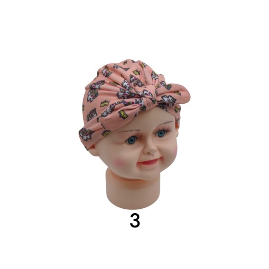 Παιδικά τυρμπάν με σχέδιο μονόκερους και φιόγκο σε 3 χρώματα (112466)