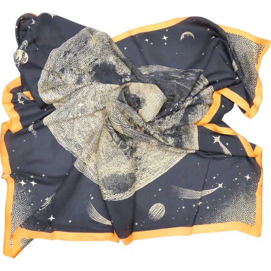 Γυναικείο μαντήλι με space design σε 2 χρωματα (112310)