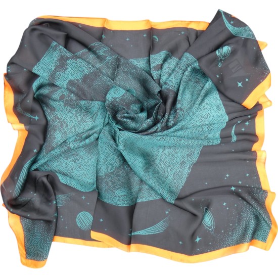 Γυναικείο μαντήλι με space design σε 2 χρωματα (112312)