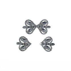 Κόπτσα μεταλλική Διακοσμημένη με Πέτρες και στρας σχέδιο καρδιά 5.5 cm