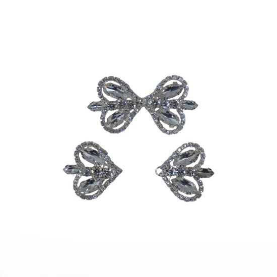 Κόπτσα μεταλλική Διακοσμημένη με Πέτρες και στρας σχέδιο καρδιά 5.5 cm ()