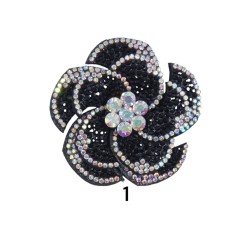Μοτίφ λουλούδι με πέτρες στρας 6cm 3 χρώματα