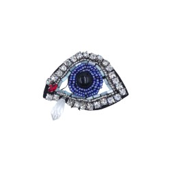 Μοτίφ μάτι με πέτρες στρας 6.5x4 cm