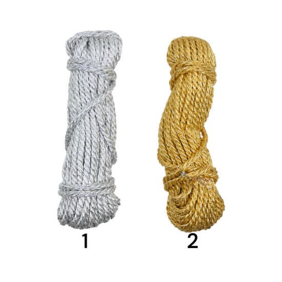 Κορδόνι χειροτεχνίας σε ασημί και χρυσό χρώμα 9,5μ ()