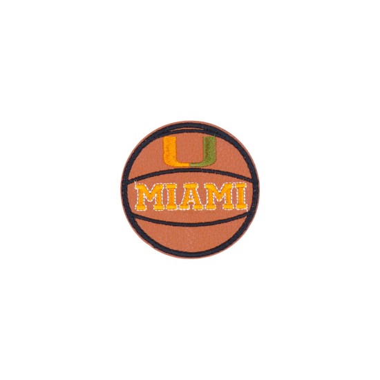 Θερμοκολλητικό μοτίφ με δερματίνη μπάλα Basket Miami 6.5 cm ()