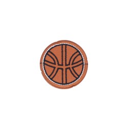 Θερμοκολλητικό μοτίφ με δερματίνη μπάλα Basket 5.5cm 