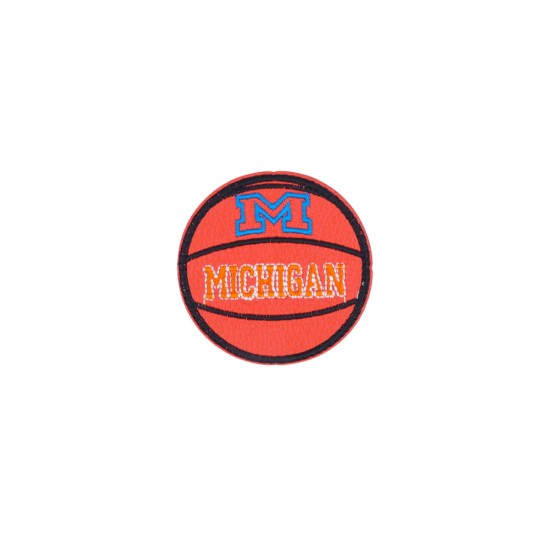 Θερμοκολλητικό μοτίφ με δερματίνη μπάλα Basket Michigan 6.5 cm ()