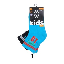 Παιδική ημίκοντη αθλητική κάλτσα με σχέδια, μισή πετσέτα σε 3 μεγέθοι