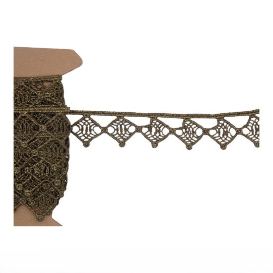 Δαντέλα λασέ μηχανής Χρυσό Σκούρο 3cm  ()