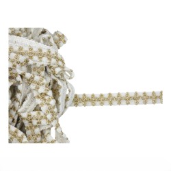 Τρέσα λευκή με χρυσοκλωστή 1.5cm