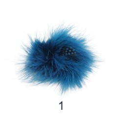 Kαρφίτσα με γουνάκι και φτερά σε 3 χρώματα