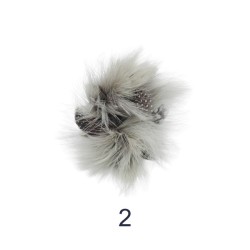 Kαρφίτσα με γουνάκι και φτερά σε 3 χρώματα