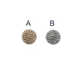 Ολοστρόγγυλο κουμπί στρας σε 2 χρώματα