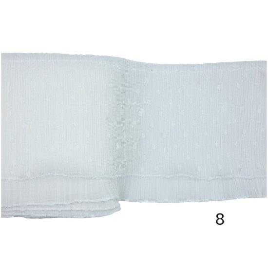 Διπλό βολάν πλίσε οργαντίνα σε 13 χρώματα (103393)