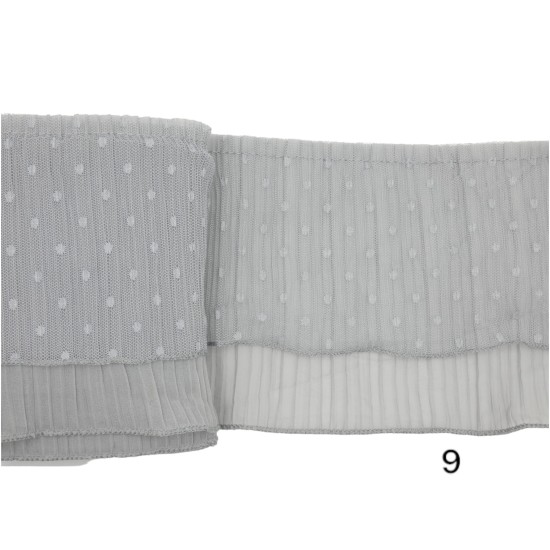 Διπλό βολάν πλίσε οργαντίνα σε 13 χρώματα (103394)