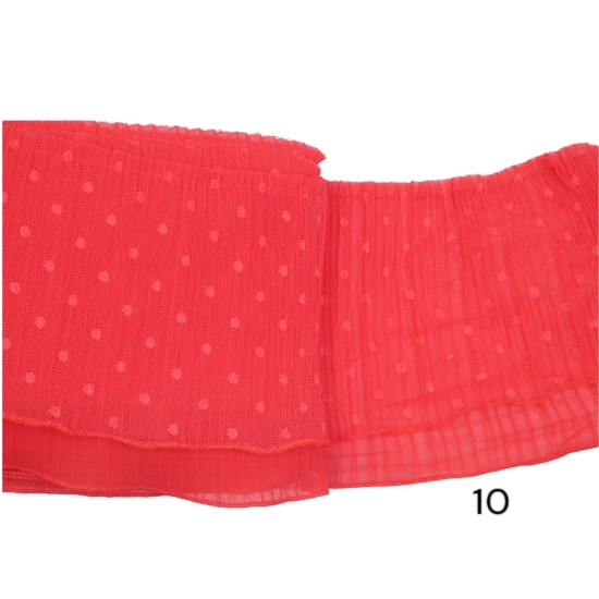 Διπλό βολάν πλίσε οργαντίνα σε 13 χρώματα (103395)