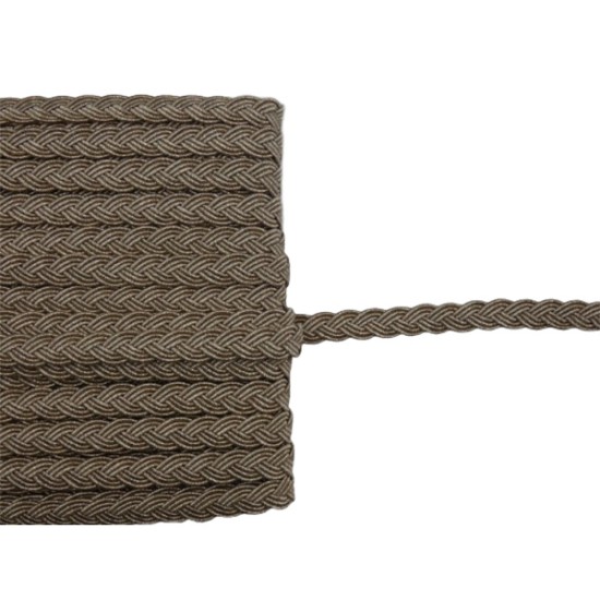 Σιρίτι σχέδιο πλεξούδα μπέζ χρυσό 1cm  ()