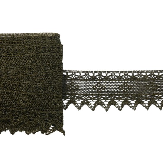 Φαρδιά δαντέλα σε σκούρο χρυσό  6 cm ()