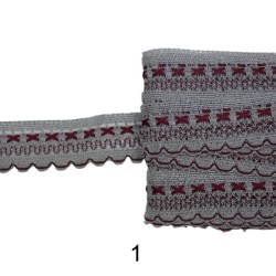 Ασημί με χρώμα δαντελες  3cm