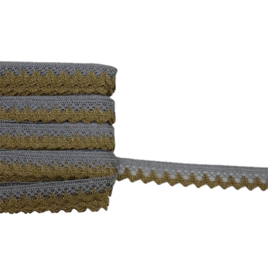 Δαντέλα δίχρωμη ασημί-χρυσό 1,7cm ()