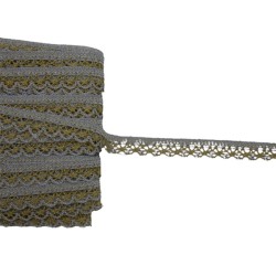 Δαντέλα δίχρωμη ασημί-χρυσό 1,5cm Δαντέλα δίχρωμη ασημί-χρυσό 1,5cm