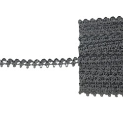 Δαντέλα ασημί με μαύρες λεπτομέρειες 1 cm Δαντέλα ασημί με μαύρες λεπτομέρειες 1 cm