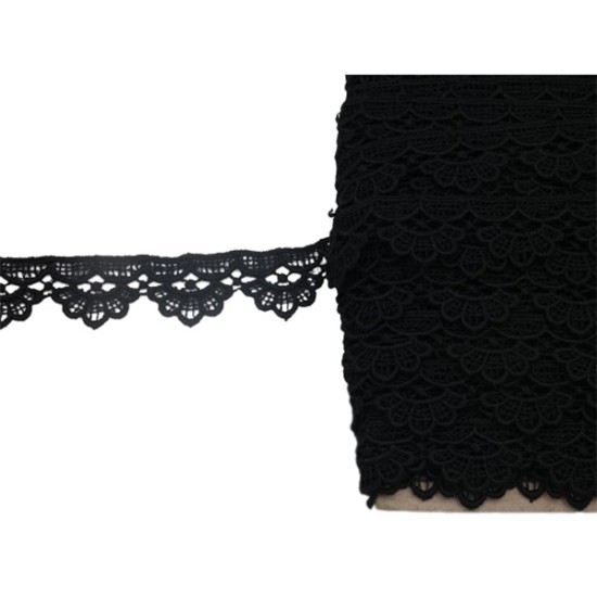 Κυπούρ δαντέλα μαύρη 2 cm  ()