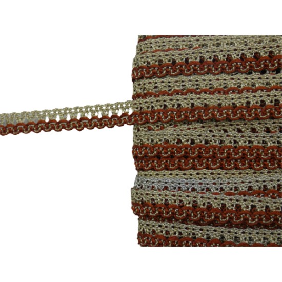 Δαντέλα δίχρωμη χρυσή με μπρονζέ 1,5cm ()
