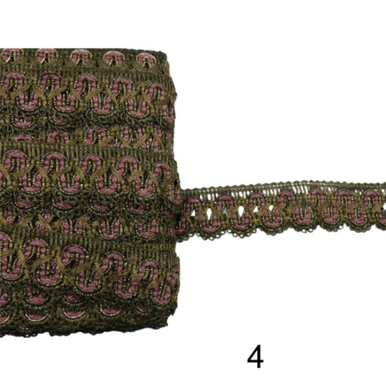 Δαντέλα κεντήματος χρυσή 2cm σε 2 χρώματα (104349)