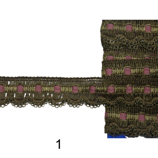 Δαντέλα χρυσή με λεπτομέρεια χρώμα 2.5cm σε 5 χρώματα  (104351)