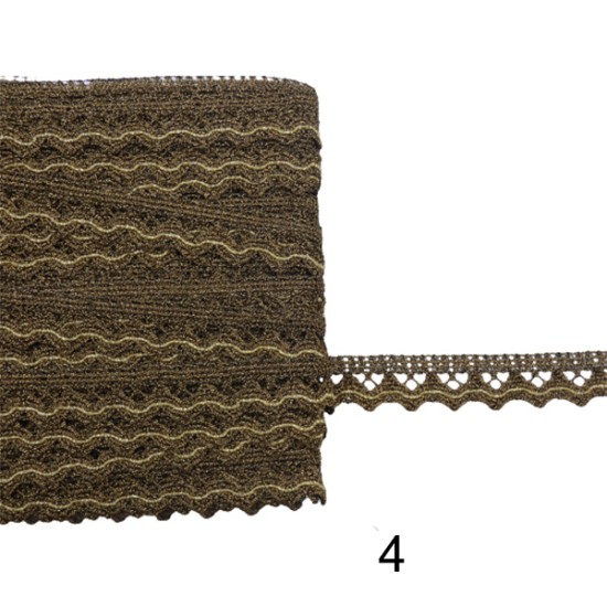 Χρυσή δαντέλα δίχρωμη 1cm (103024)