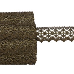 Δαντέλα σκούρο χρυσό με χρυσό 4cm 