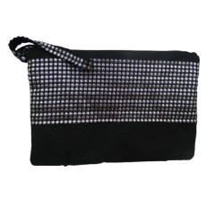 Υφασμάτινο τσαντάκι μαύρο με  μεταλλικό εφέ 30 x 20