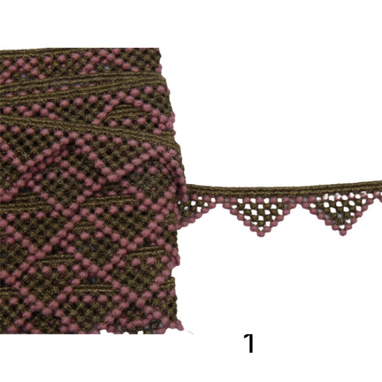 Δαντέλα δίχρωμη χρυσή σε 3 χρώματα 2.5 cm ()