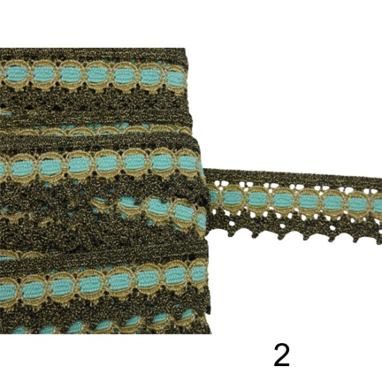 Δαντέλα με μύτες 2cm σε 3 χρώματα (104369)