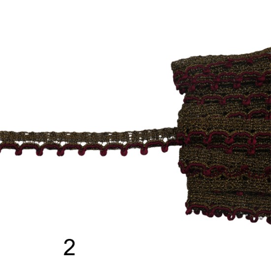 Δαντέλα κεντήματος σε 2 χρώματα 1cm  (103996)