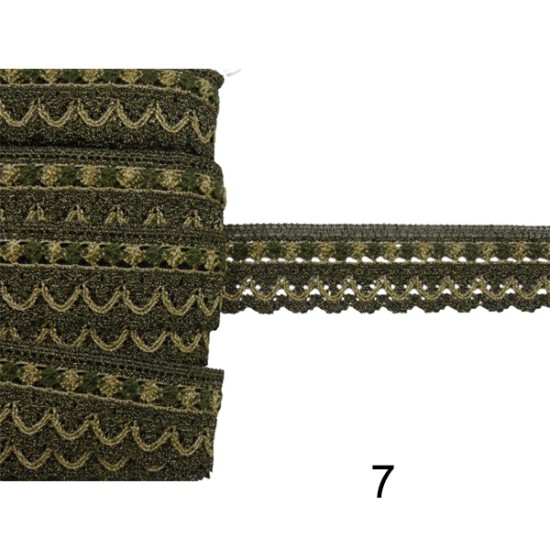 Δίχρωμη χρυσή δαντέλα 3cm σε 7 χρώματα (102932)