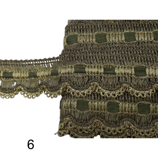 Δαντέλα χρυσή με λεπτομέρεια χρώμα 2.5cm σε 5 χρώματα  (104355)