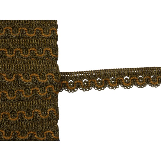 Δαντέλα δίχρωμη σκούρο χρυσό με χρυσό 2.5cm ()